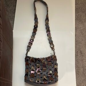 Anthropologie Brown and Gray Shoulder Bag with Bohemian Design